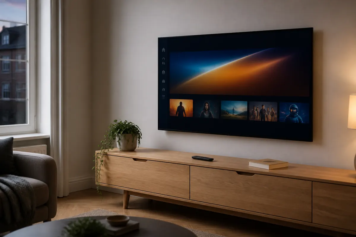Living room TV ready for Warp IPTV setup
